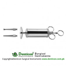 Ear Syringe Complete With Protection Disk and 2 Tips Stainless Steel, Capacity 100 ml